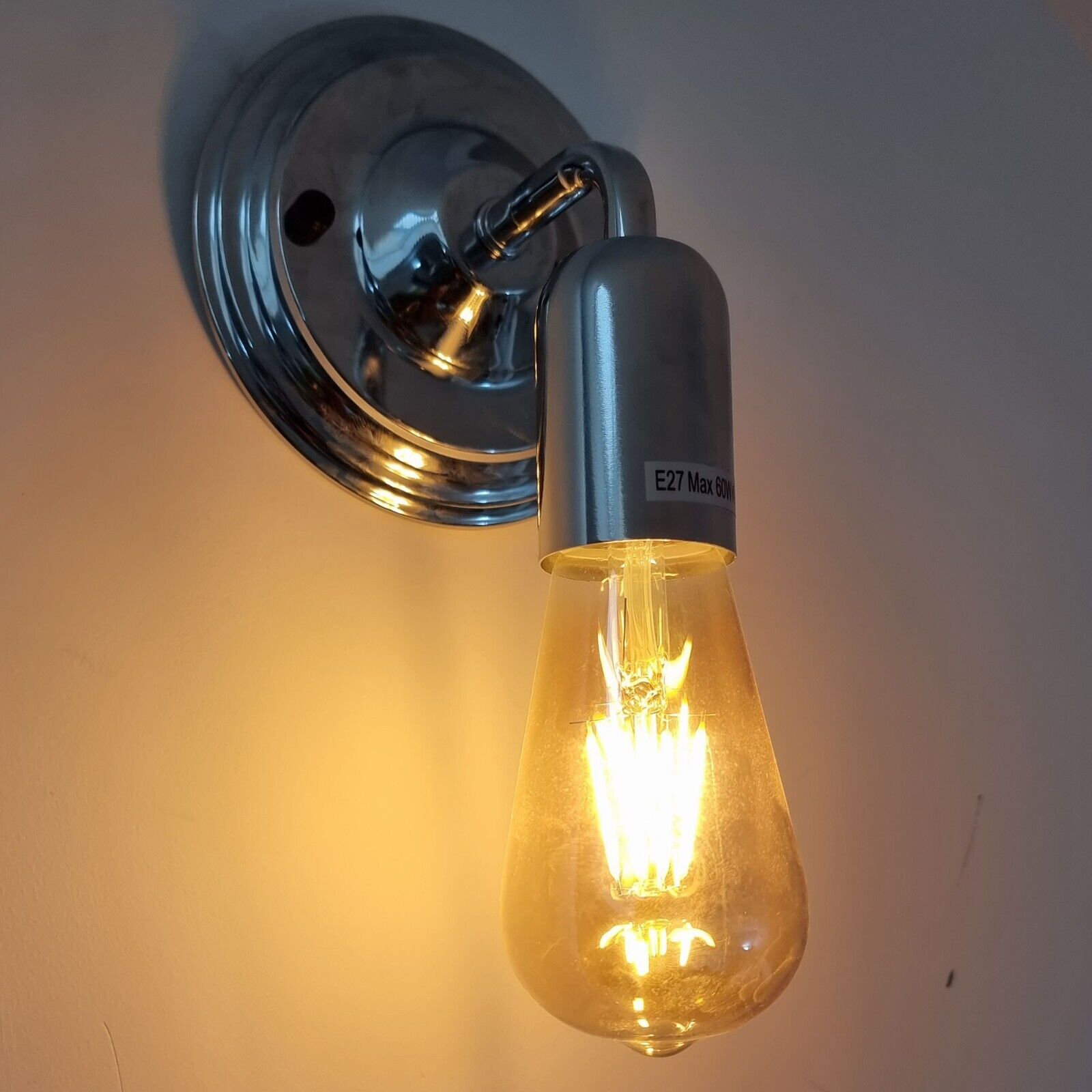 Industrial Vintage Retro Polished Sconce Chrome Wall Light Lamp~3788 - LEDSone UK Ltd