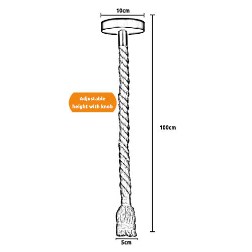 Industrial Retro Hemp Rope Pendant Light Holder E27 Loft Base Hanging Lamp - Detail Image 1- Size Image 1