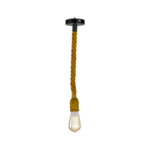 Industrial Retro Hemp Rope Pendant Light Holder E27 Loft Base Hanging Lamp ~3797