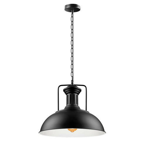 Industrial vintage Metal  Adjustable Hanging ceiling Black white inner Lampshades E27Uk holder~3804