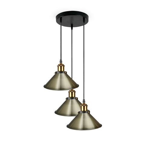 Industrial Vintage Metal Pendant Light Shade Chandelier Retro Ceiling Green Brass LampShade~3859