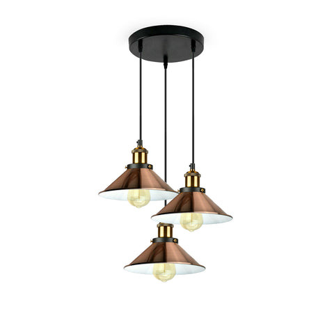 Industrial Vintage Metal Pendant Light Shade Chandelier Retro Ceiling Copper LampShade~3858