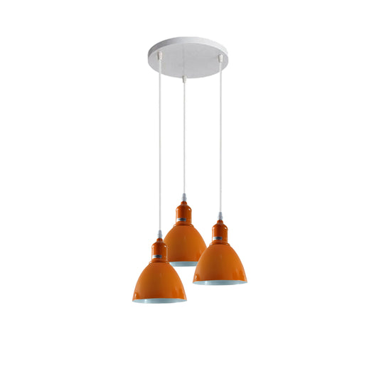 Orange Pendant 3-Light Cluster Shade for Indoor Area
