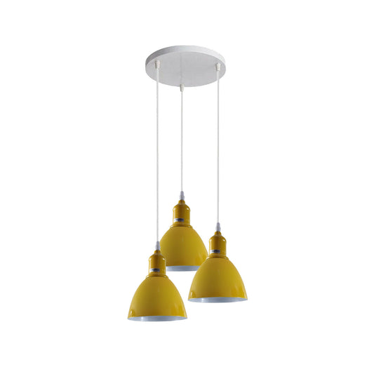 Three-light yellow pendant lighting