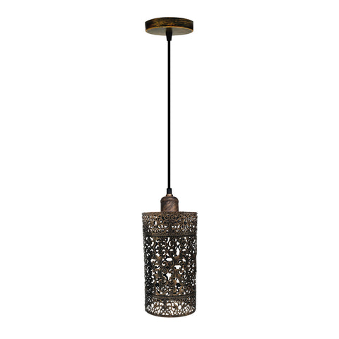 Industrial Vintage Ratio Adjustable Pendant Hanging Pendant Lighting, E27 Metal Brushed Copper Cage~3931