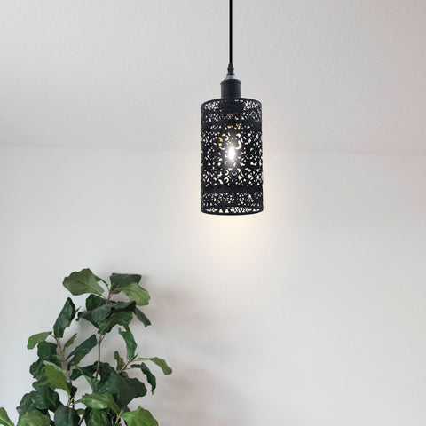 Industrial Vintage Ratio Adjustable Pendant Hanging Pendant Lighting, E27 Metal Black Cage~3926