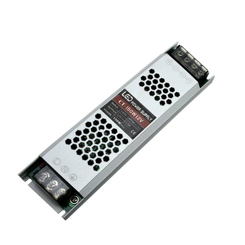 LED Driver 12V 150W Power Supply 190/240V AC to DC 12V 12.5 A Ultra Slim IP20~2356