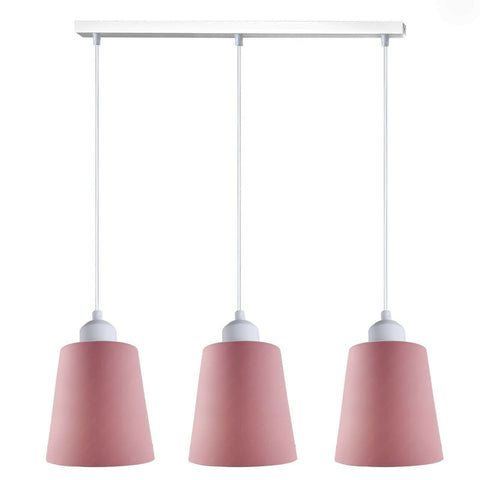 Industrial Modern Retro 3 Way Rectangle Bell shape Pink Pendant Light E27 UK holder~3964