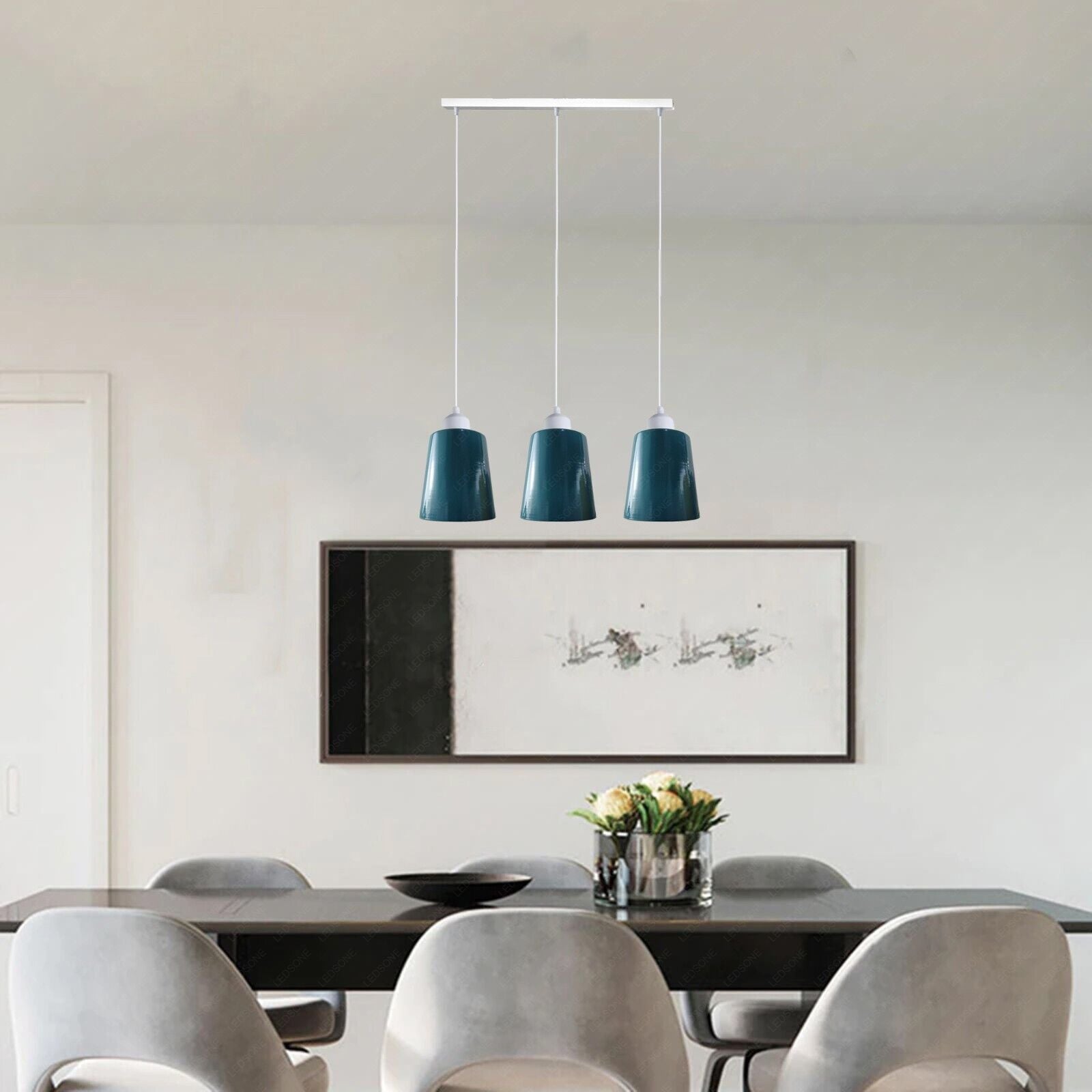 Modern Retro 3 Way Ceiling Pendant Light E27 Cluster ceiling Light Fitting for kitchen Bedroom, Living area