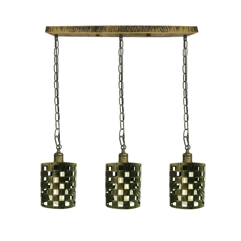 Industrial Vintage Retro Drum Cylinder shape Brushed Brass Metal Ceiling 3 way rectangle Pendant cage Lights E27~3997