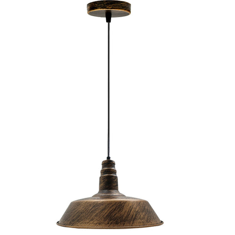 Industrial Vintage Retro Barn slotted shape Brushed Copper Metal Ceiling Pendant Lights E27~3992