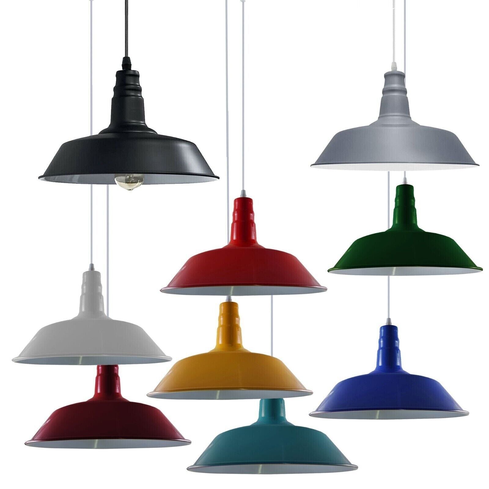 Multi colour lampshade ceiling pendant lights