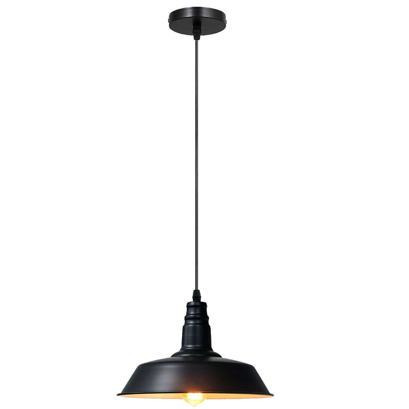 pendant Ceiling hanging Lamp, Metal Light Shade Lighting UK E27 Edison base Decorate Height Adjustable Pendant Light for Bar, Restaurant , Home and Kitchen
