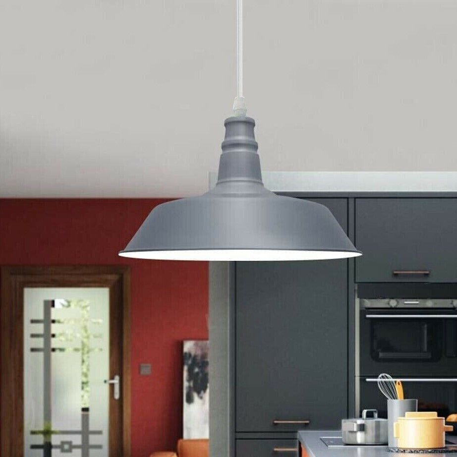 Modern Hanging pendant Ceiling Lamp, Metal Light Shade Lighting UK E27 Edison base Decorate Height Adjustable Pendant Light for Bar, Restaurant , Home and Kitchen