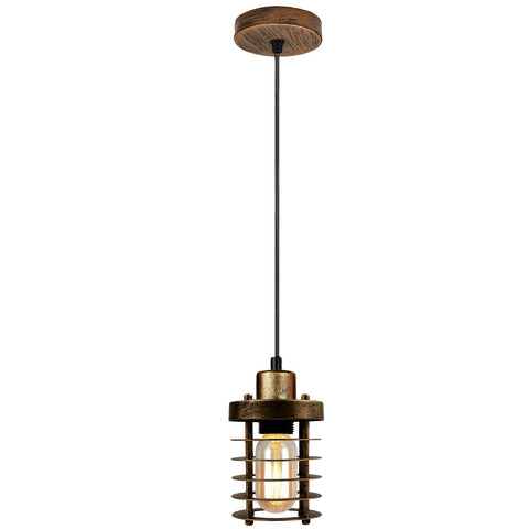 Modern Retro Step round Brushed Copper cage pendant light round ceiling base ~4035