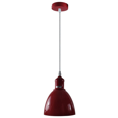 Industrial Vintage Retro adjustable Ceiling Burgundy Pendant Light with E27 Uk Holder~4028