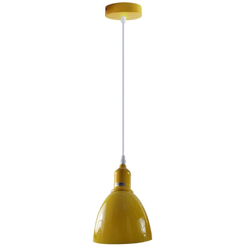 Industrial Vintage Retro adjustable Ceiling Yellow Pendant Light with E27 Uk Holder~4027