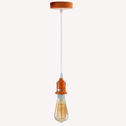 Industrial Vintage Orange Ceiling Light Fitting E27 Pendant Holder~4043