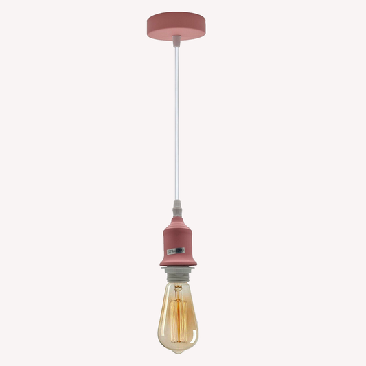 E27 Pendant Holder Ceiling Light Fitting Vintage Industrial Pink