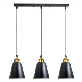 3 Head Black Vintage Industrial Ceiling Hanging Light Shade Loft Style Metal Ceiling Pendant~4059