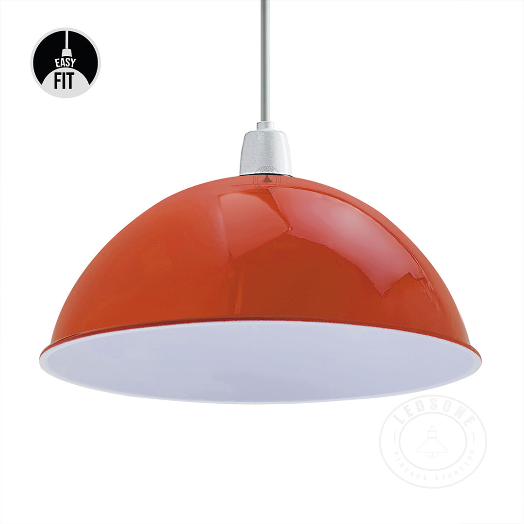 Orange Metal Cylinder Dome Light Shade Lamp shade ceiling light~1891