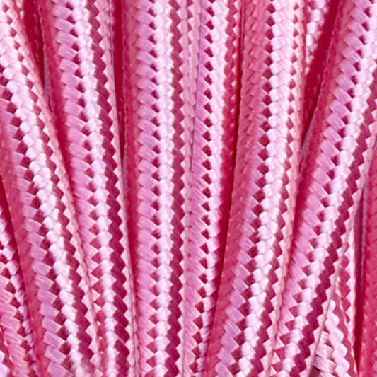 3 core Round Vintage Braided Fabric Shiny Pink Coloured Cable Flex 0.75mm - Shop for LED lights - Transformers - Lampshades - Holders | LEDSone UK