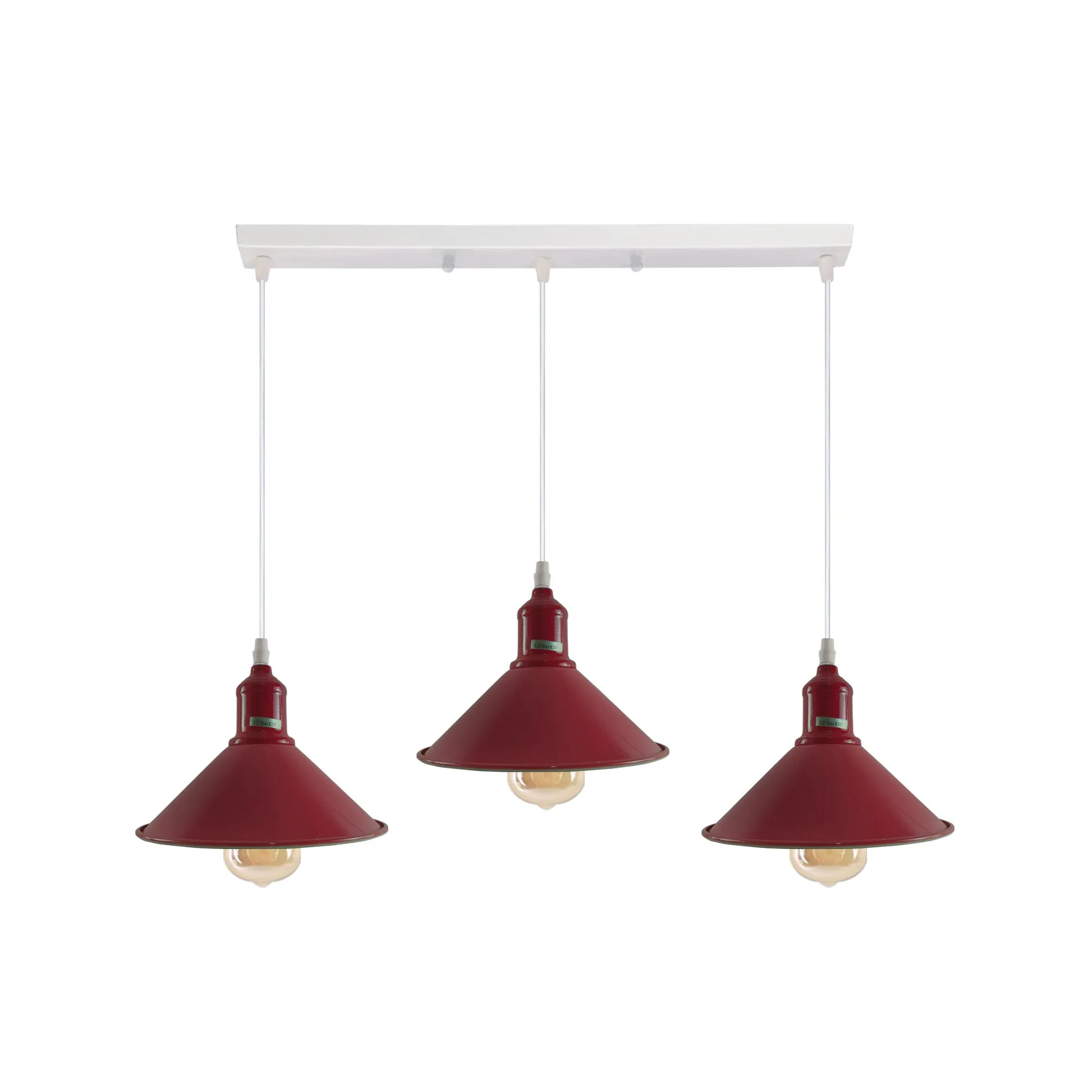 3 Way Industrial Vintage Hanging Pendent Ceiling Light Fittings