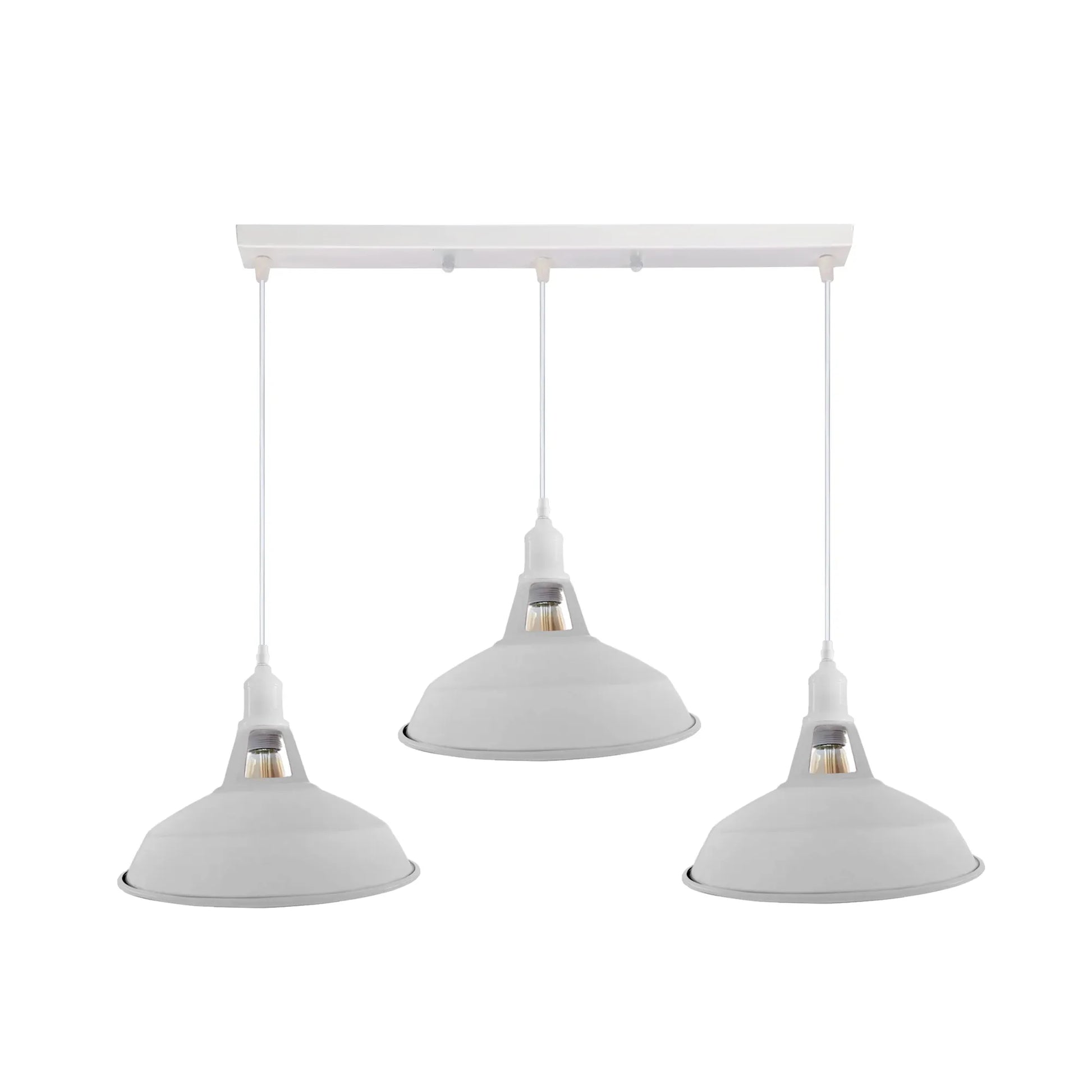 3 Way Ceiling Barn Slotted E27 Metal Pendent Light Fixture 