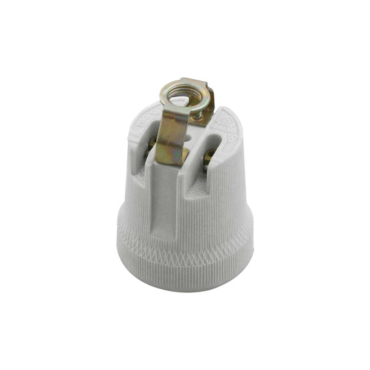 5 Pack E27 Bulb Holder Edison Screw White Ceramic Porcelain Lamp holder For Table Lamp E27 60W Plain Lamp holder Socket UK.