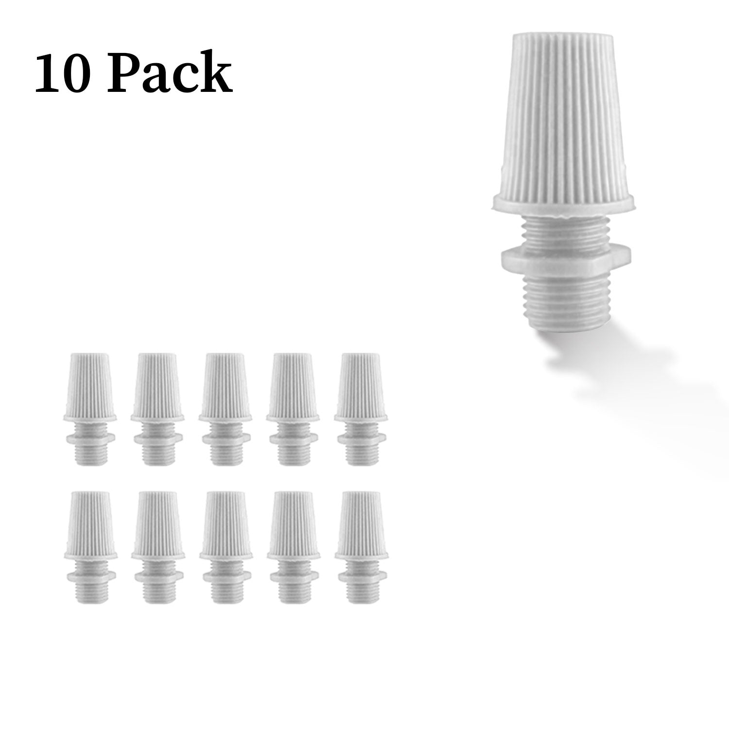 White 10mm Male Thread Cable Cord Grip Lock
