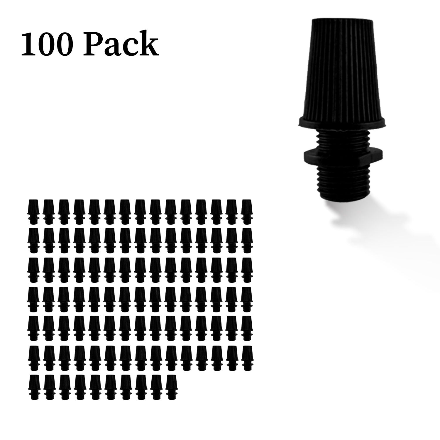 100 pack 100mm Black cable cord grip lock