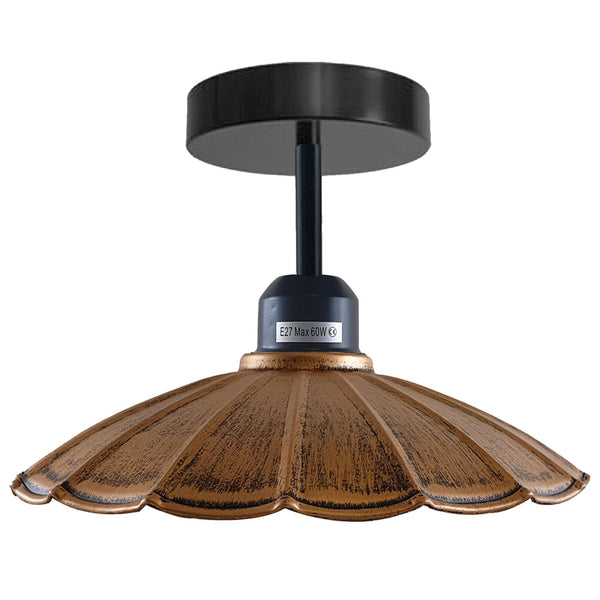 Moderne industriële retro metalen plafond hanglamp ~1402 – Geborsteld koper / Zonder lamp