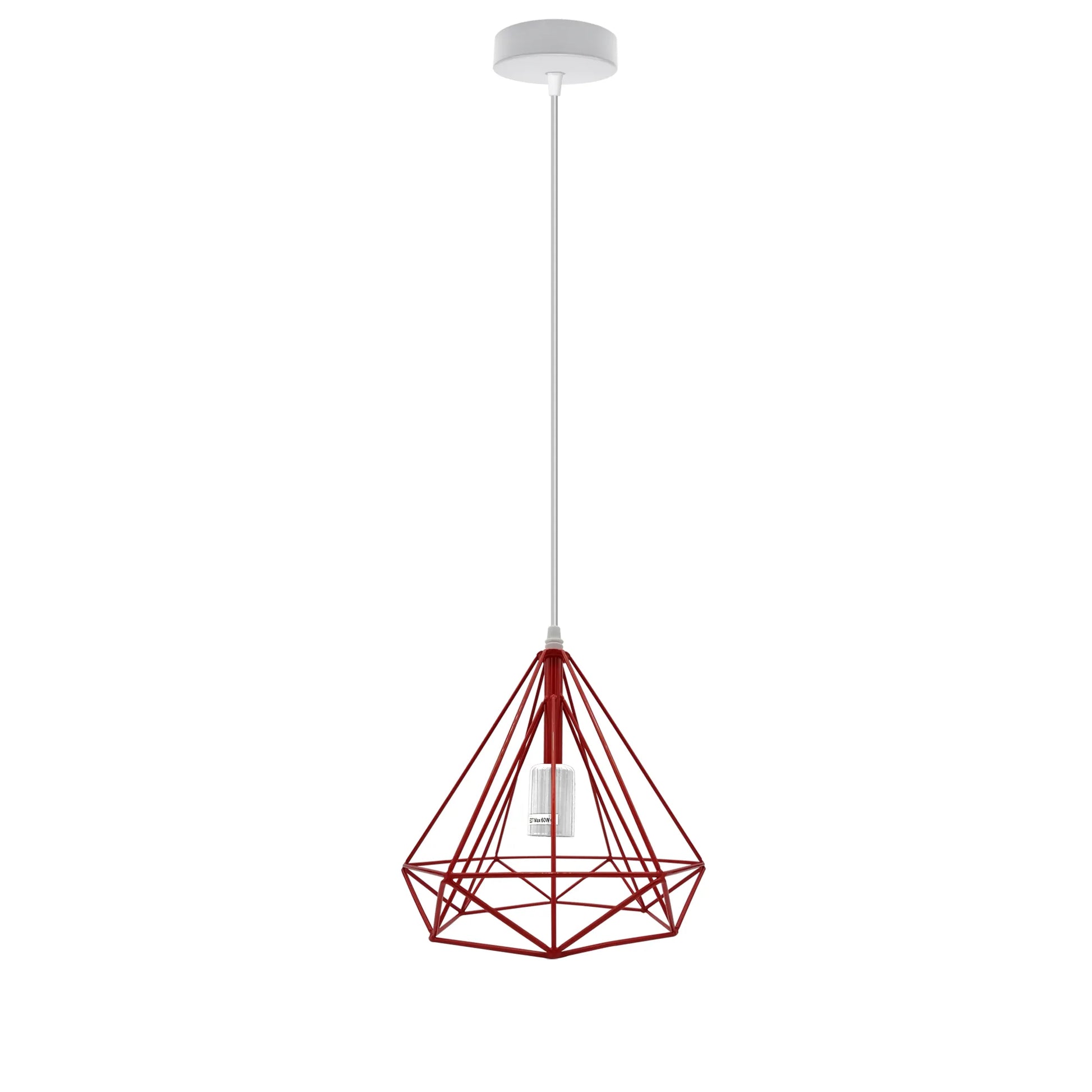 Red Rectangle-E27 Ceiling Hanging Cage Shade Loft Metal Pendant Lamp~4201