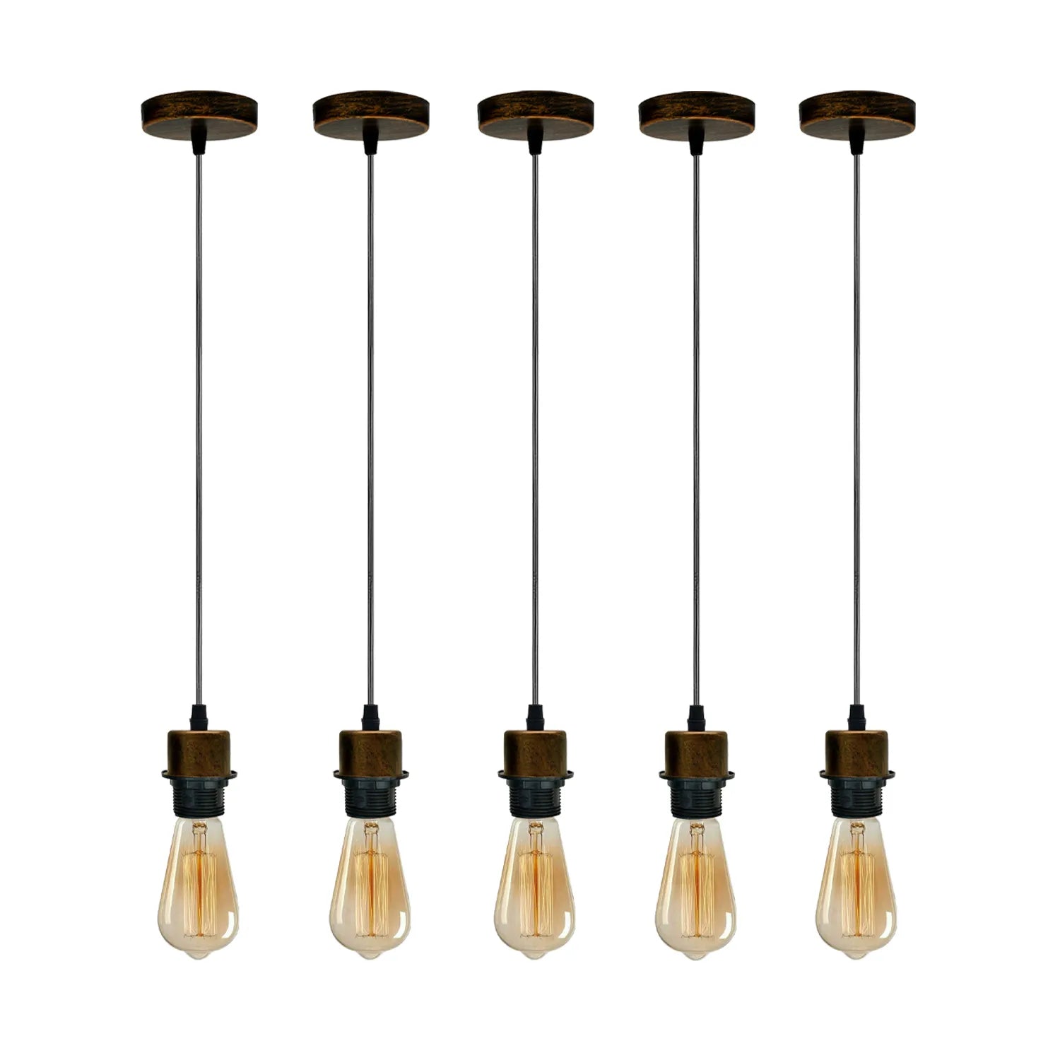 5 Pack Vintage E27 Pendant Lamp Holder Ceiling Hanging Light
