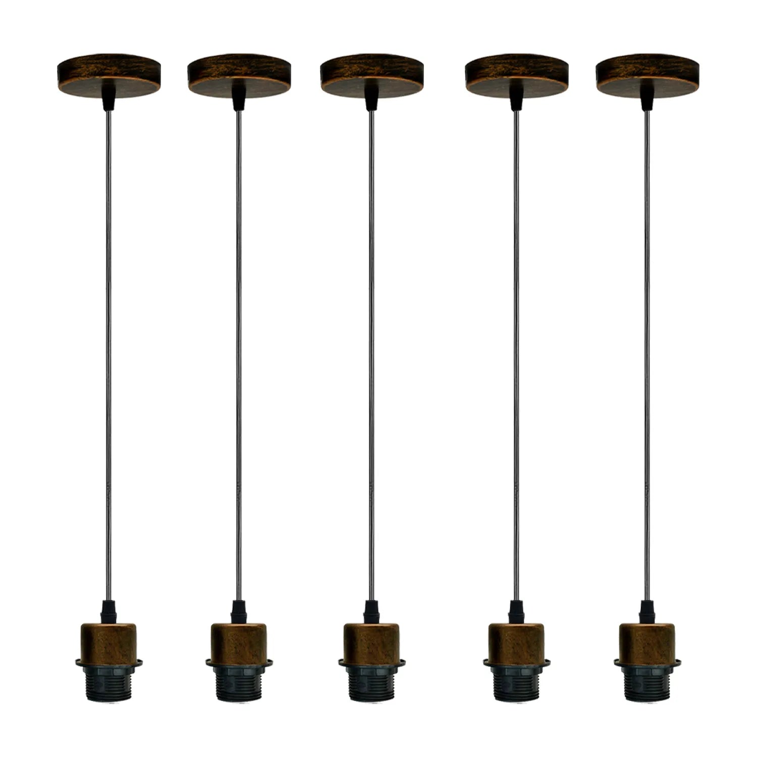 5 Pack Vintage E27 Pendant Lamp Holder Ceiling Hanging Light