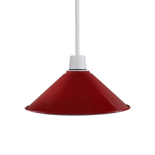 Modern Metal Red Easy Fit Cone shape Lampshade~1093
