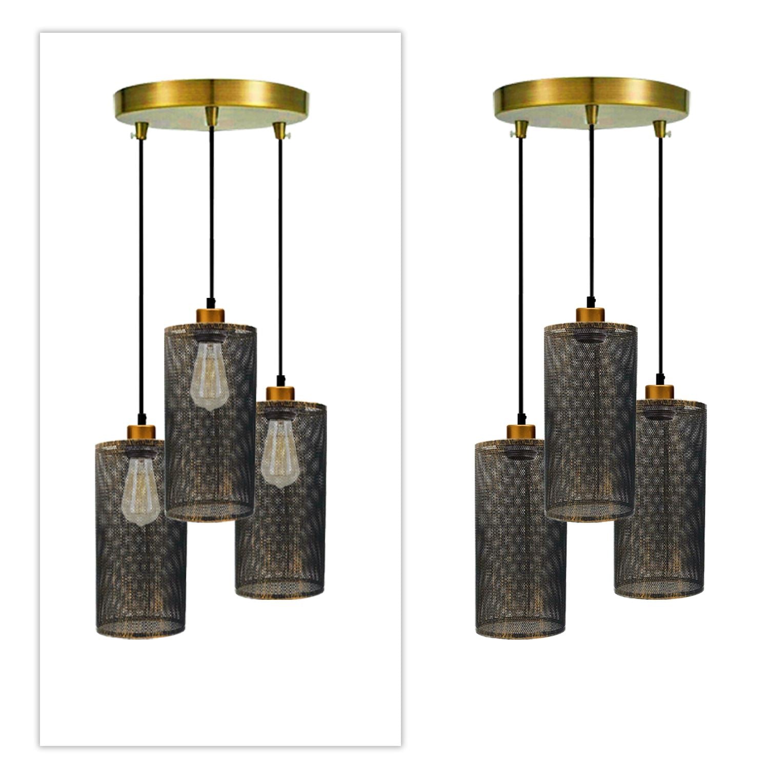 Ceiling Rose 3 Way Hanging Pendant Lamp Shade Light Fitting Lighting Kit UK~1188 - LEDSone UK Ltd