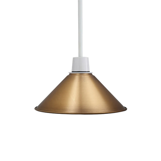 Modern Metal Yellow Brass Easy Fit Cone Shape Lampshade~1099