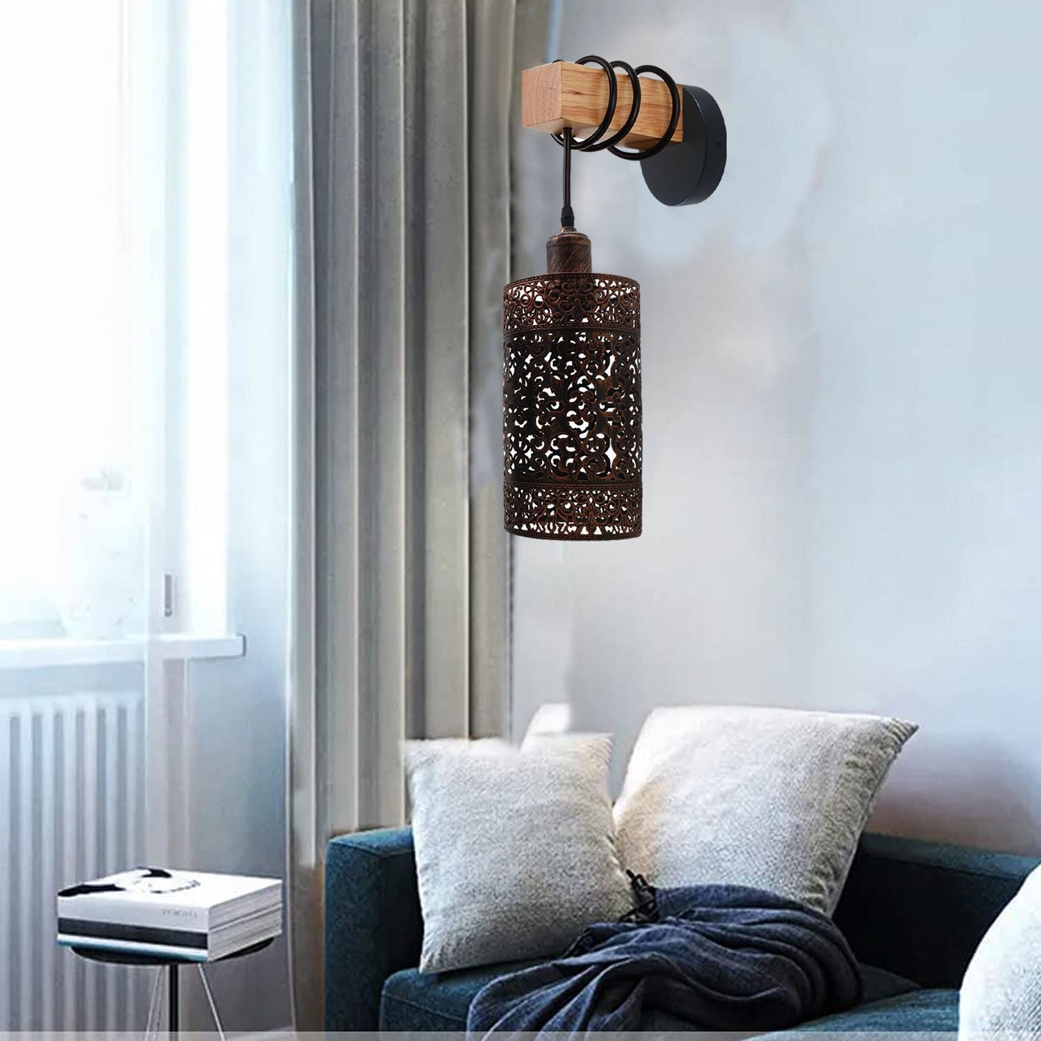 Wall Sconce Lighting Fixture Lamps Down Indoor Wooden Wall Lights Night Lamp for Living Room Bedroom Hallway~1312 - LEDSone UK Ltd