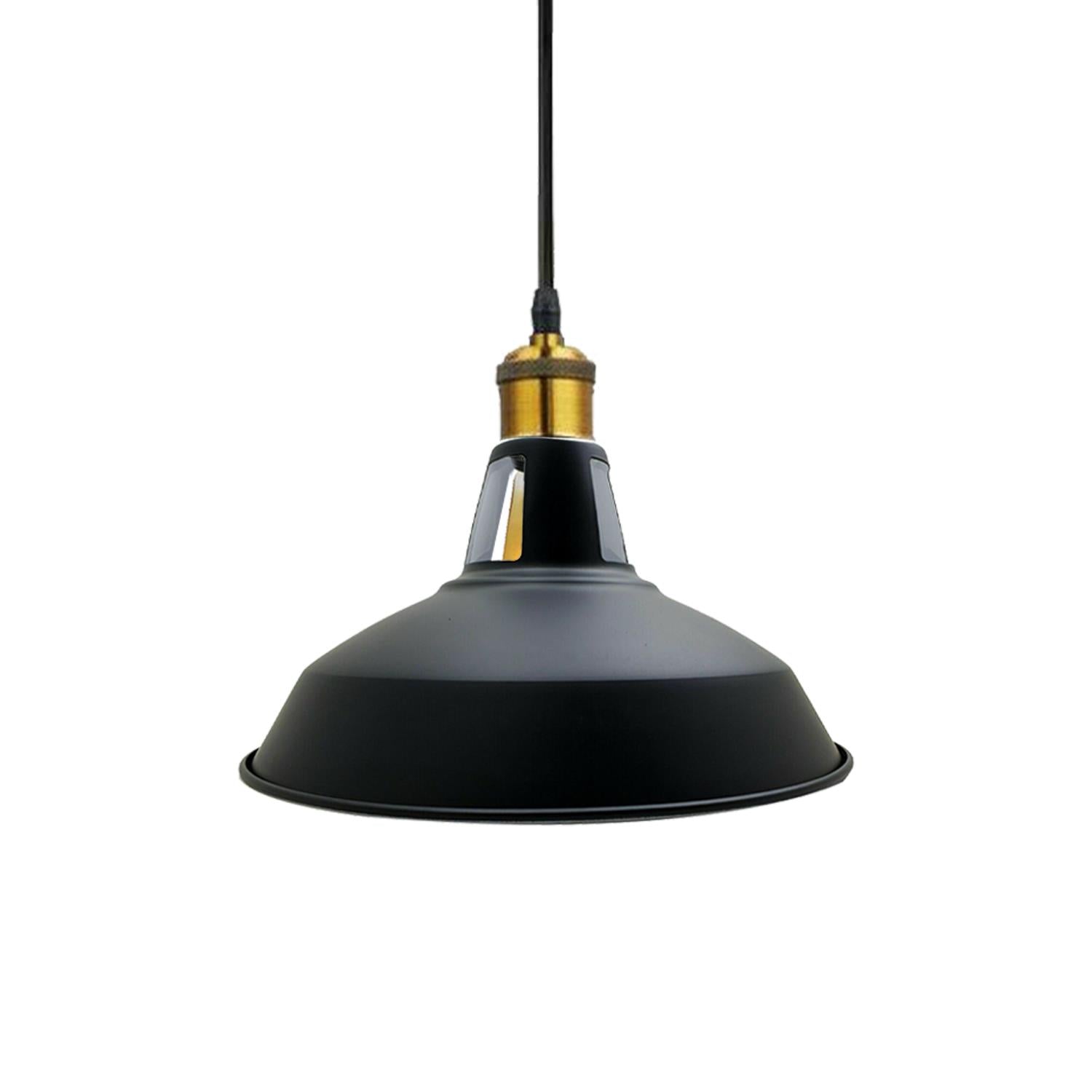 Retro Industrial Black Ceiling Pendant Light Metal Lamp Shade With 95cm Adjustable Cable~1354 - LEDSone UK Ltd