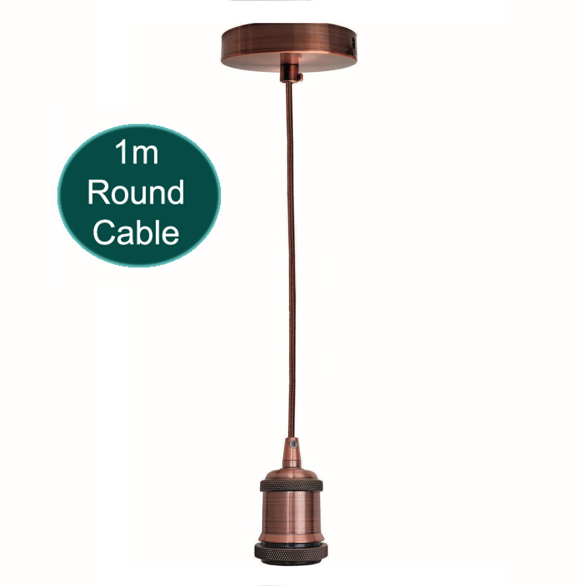 1m Pendant Light E27 Base Copper Holder~1703 - LEDSone UK Ltd