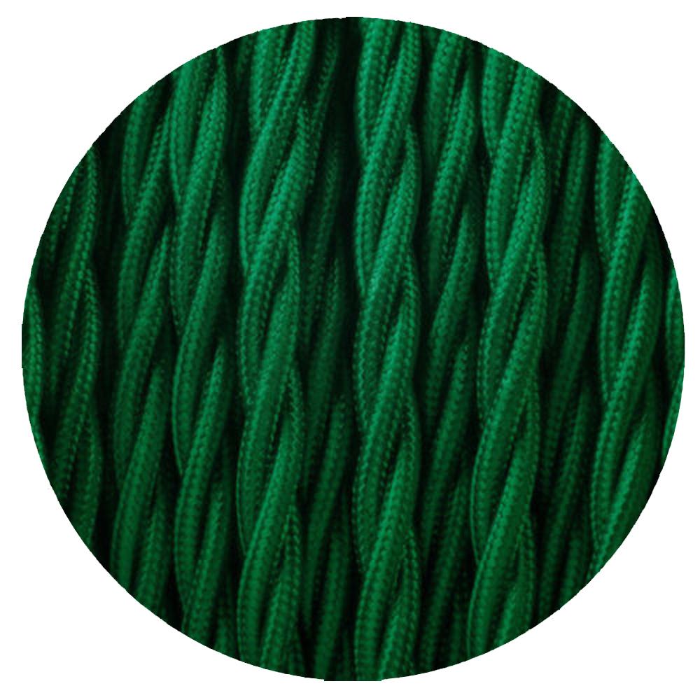 2 Core Twisted Electric Cable Dark Green colour 5m fabric 0.75mm