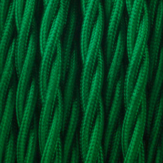 2 Core Twisted Electric Cable Dark Green color fabric 0.75mm - Shop for LED lights - Transformers - Lampshades - Holders | LEDSone UK