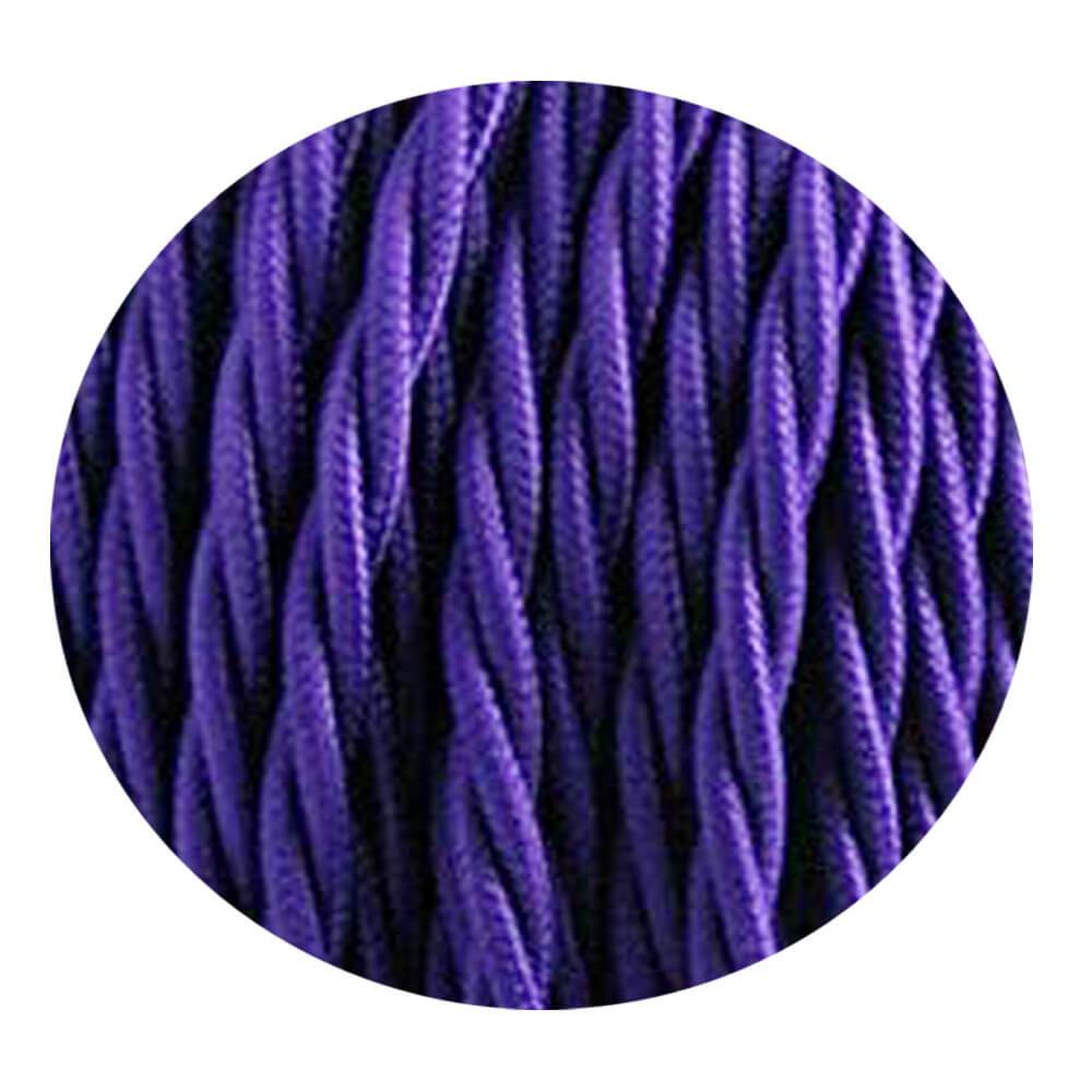 2 Core Twisted Electric Cable Purple colour 5m fabric 0.75mm