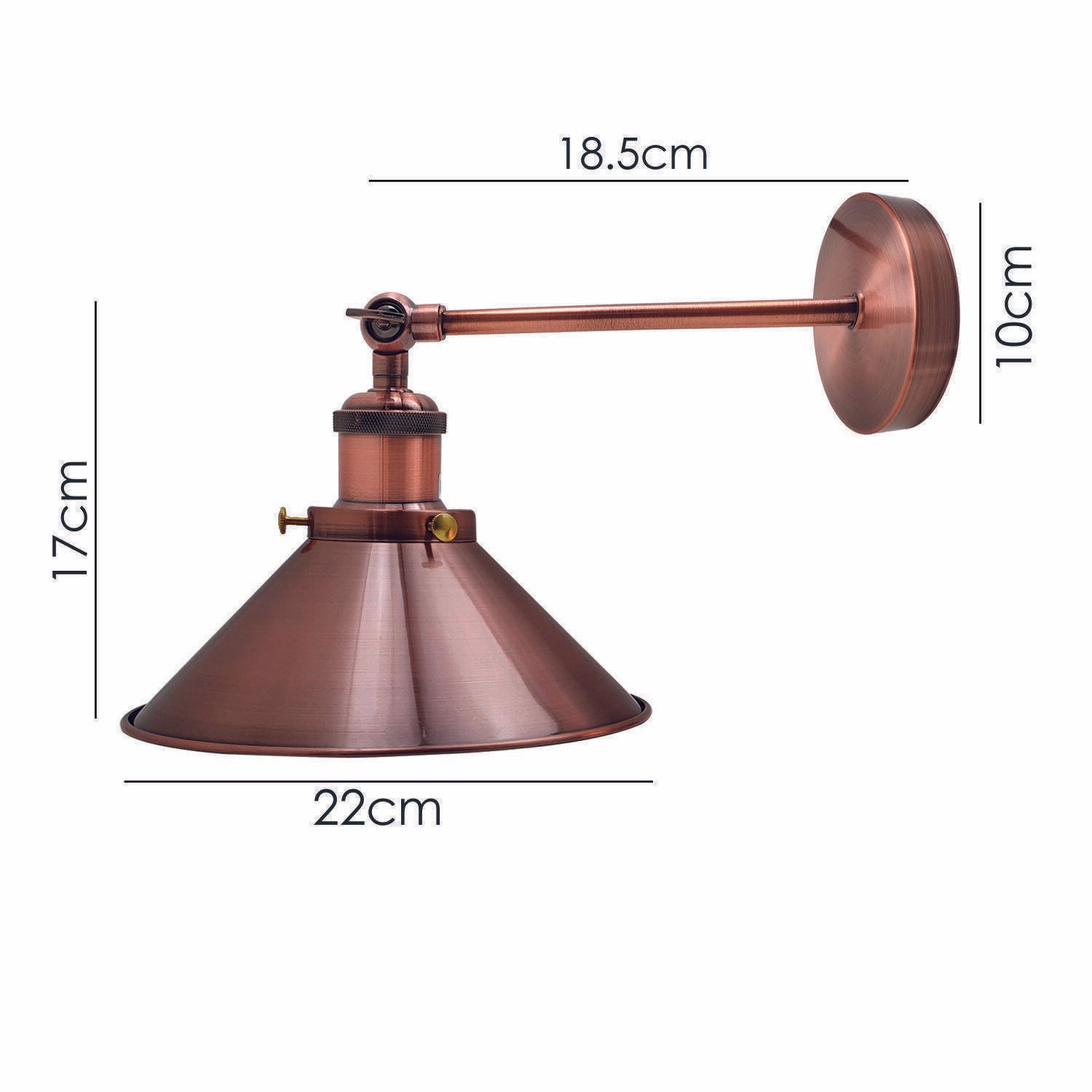 Wall Light Copper Mounted Modern Industrial Shade Sconce Adjust Lamps~2552 - LEDSone UK Ltd