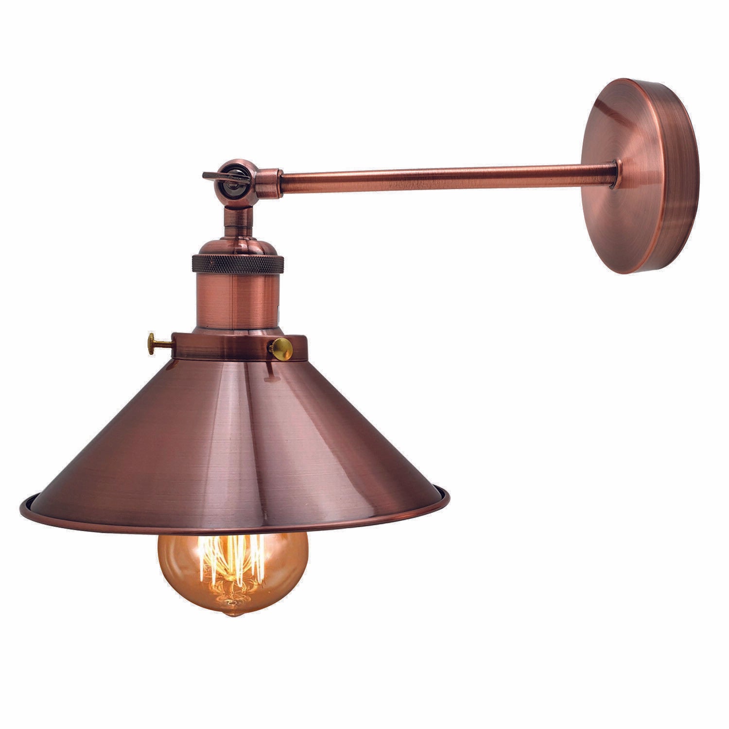 Wall Light Copper Mounted Modern Industrial Shade Sconce Adjust Lamps~2552 - LEDSone UK Ltd