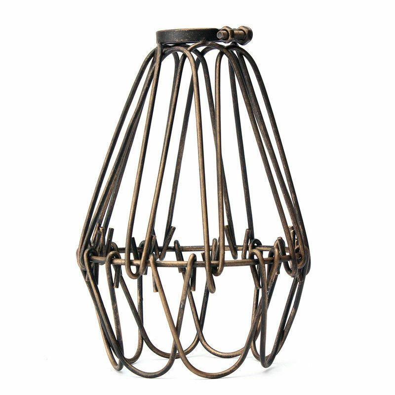Vintage Industrial Metal Wire Cage Wall Lamp Guard Retro Light 
