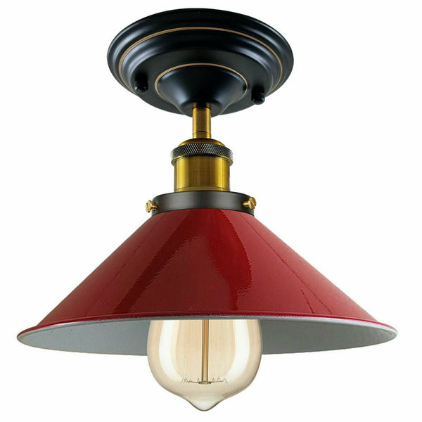 Plafondlamp E27 Binnenverlichting Kap ~1227 – Rood / Met lamp