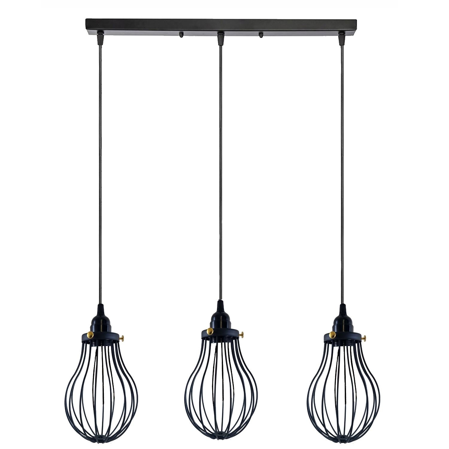 Retro Industrial Black Indoor Hanging Adjustable Pendant Light Big Vase Cage Ceiling Chandelier~3398 - LEDSone UK Ltd