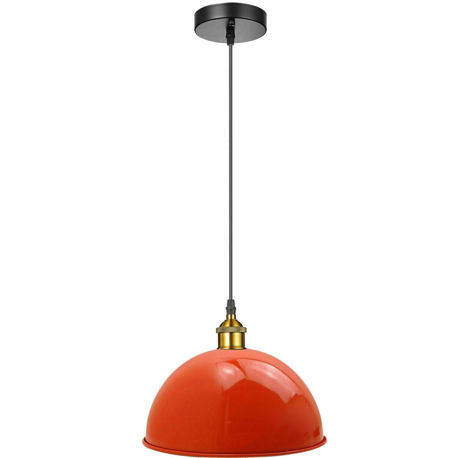 Vintage Modern Orange Metal Shade Ceiling Pendant Light Indoor Light Fitting With 95cm Adjustable Wire~1271 - LEDSone UK Ltd